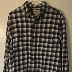 Carharrt Button Up Mens Shirt: Size Large: Relaxed Fit: SEE PICTURES
